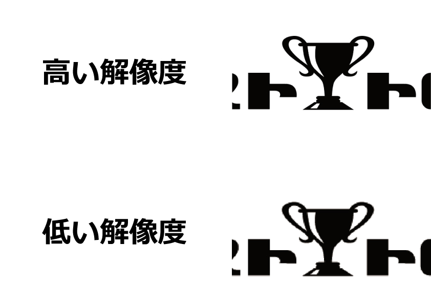 低い解像度と高い解像度の比較画像